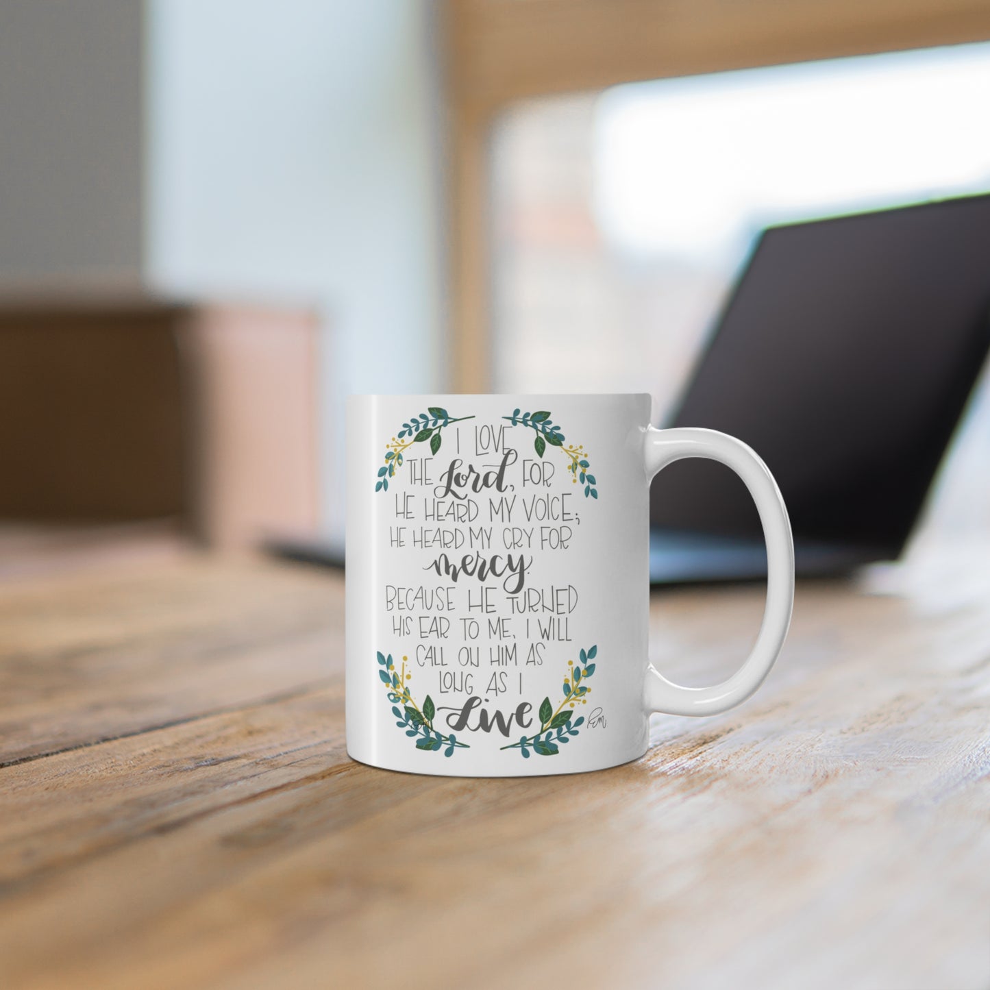 CERAMIC MUG | "He Heard My Voice" featuring art by Emily (11 oz.)