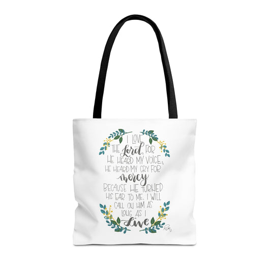 TOTE BAG | "He Heard My Voice" featuring art by Emily