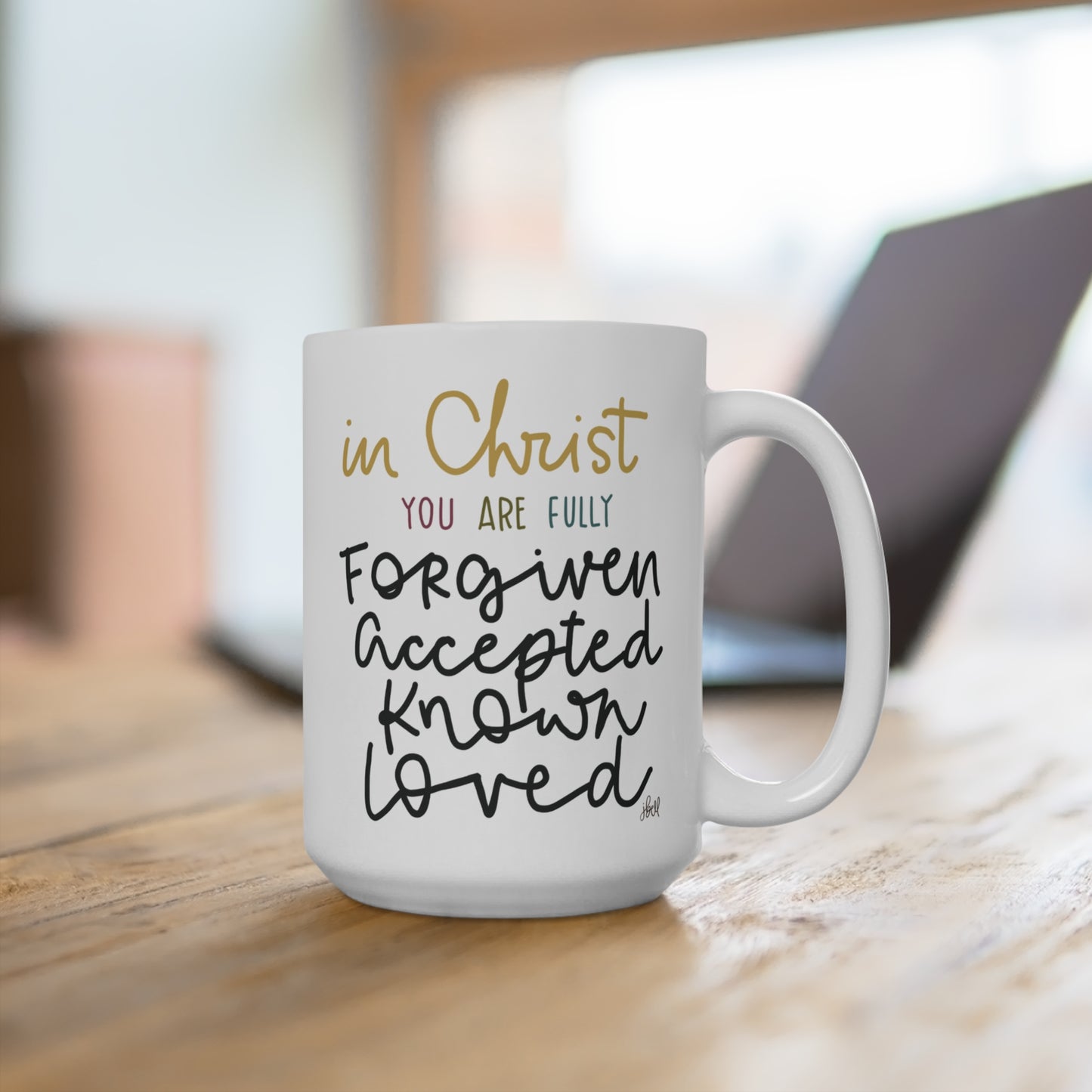 CERAMIC MUG | "In Christ" featuring art by Jen Bell (15 oz.)