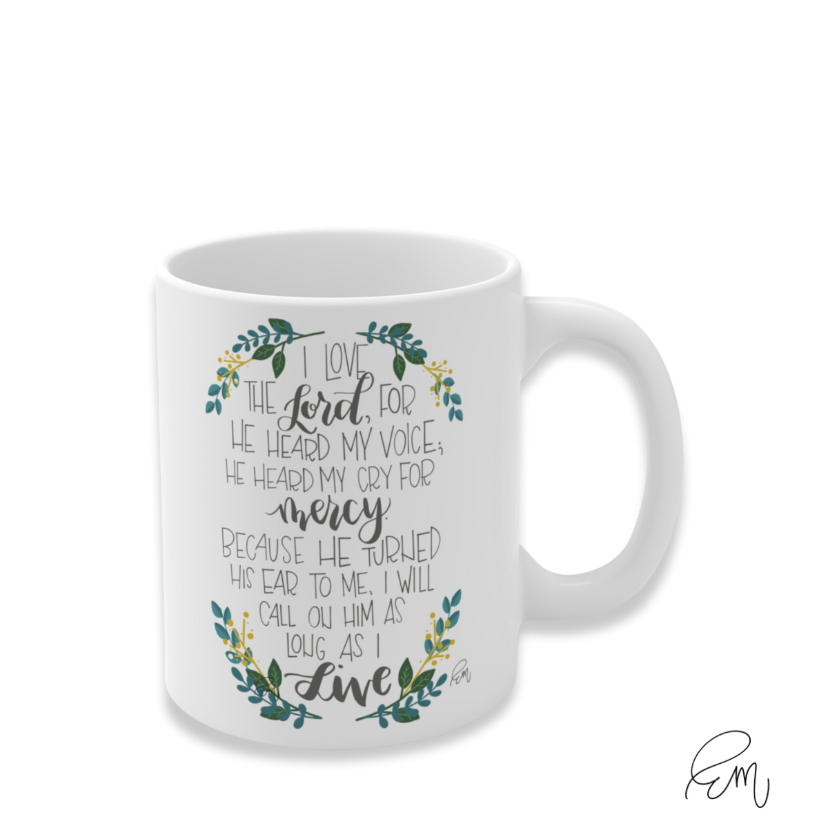 CERAMIC MUG | "He Heard My Voice" featuring art by Emily (11 oz.)