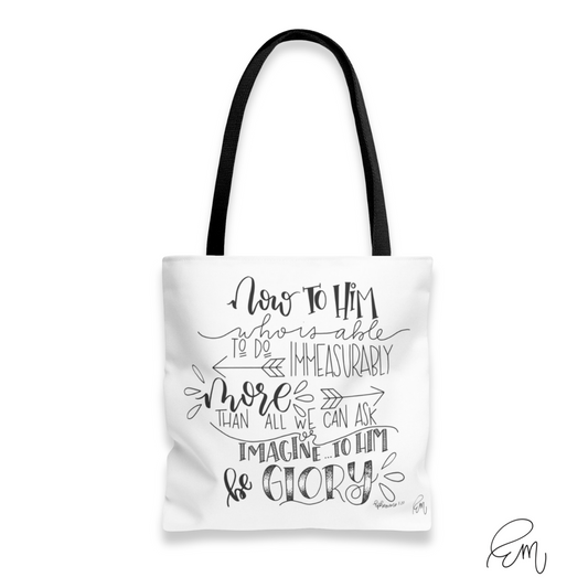 TOTE BAG | "To Him Be Glory" featuring art by Emily