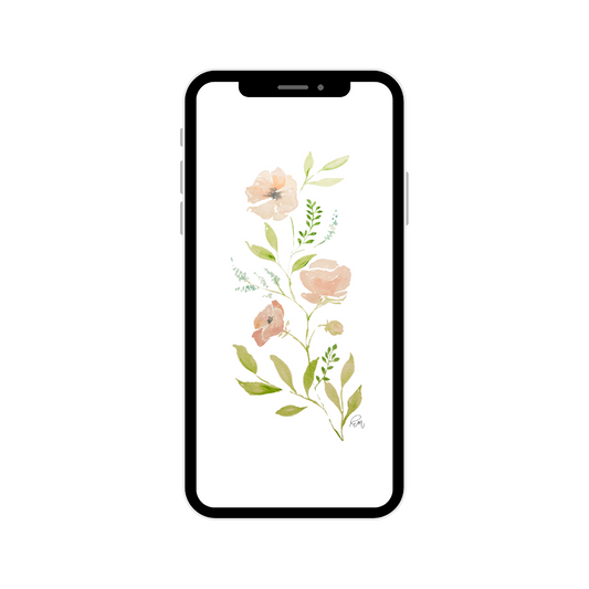 PHONE WALLPAPER | Pink Floral featuring art by Emily