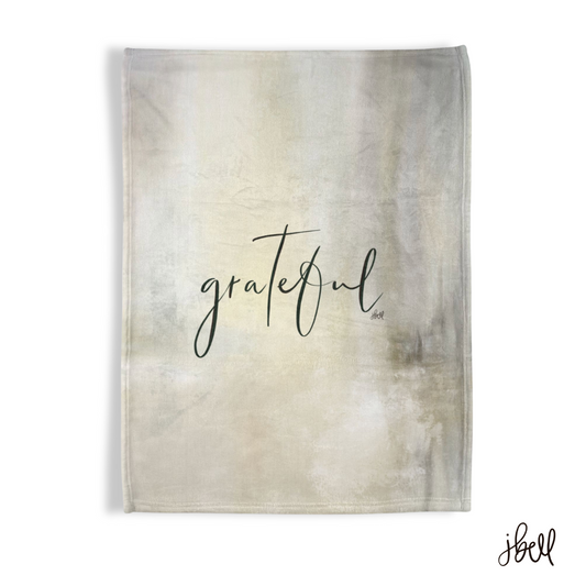 PLUSH SNUGGLE BLANKET | "Grateful featuring art by Jen Bell