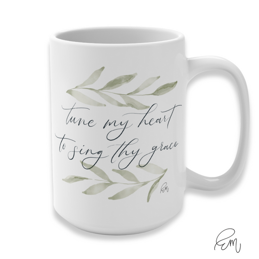 CERAMIC MUG | "Tune My Heart" featuring art by Emily (15 oz.)