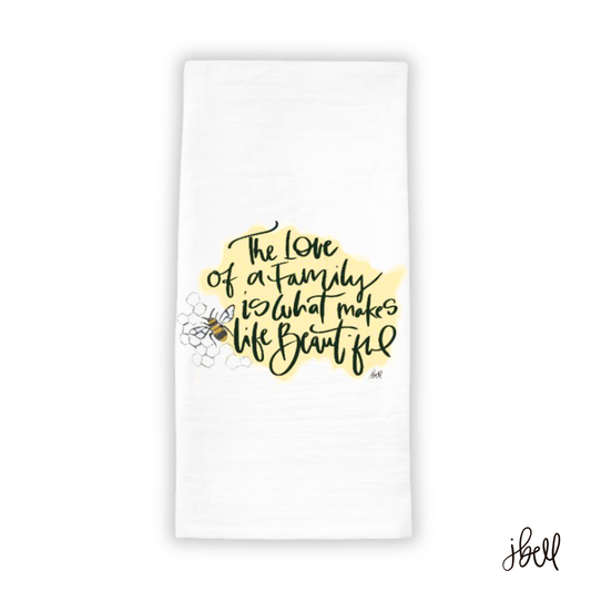 TEA TOWEL | "The Love of a Family" featuring art by Jen Bell