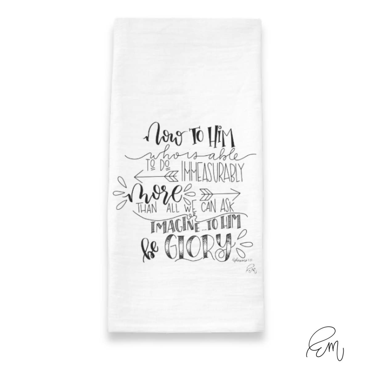 TEA TOWEL | "To Him Be Glory" featuring art by Emily